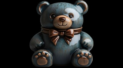 Fototapeta premium a blue teddy bear with a bow tie