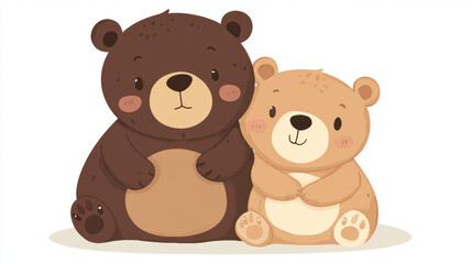 Obraz premium Cute Bear Couple.