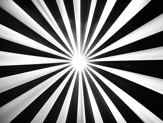 sunburst black and white pattern background. Retro ray pattern background. 