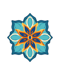 Floral Turkish blue seamless azulejo tile