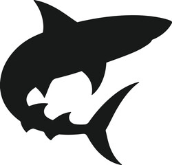 Fototapeta premium shark icon silhouette design vector art illustration.
