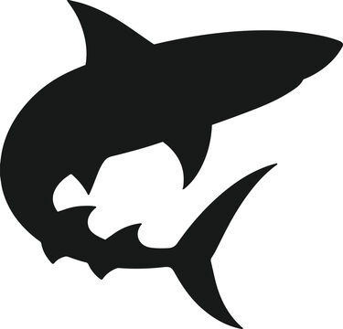shark icon silhouette design vector art illustration.