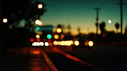Roadside lights illuminating the way, creating a vibrant and well-lit scene along the street. The image captures the lights’ effect on the surrounding environment, enhancing visibility and atmosphere 