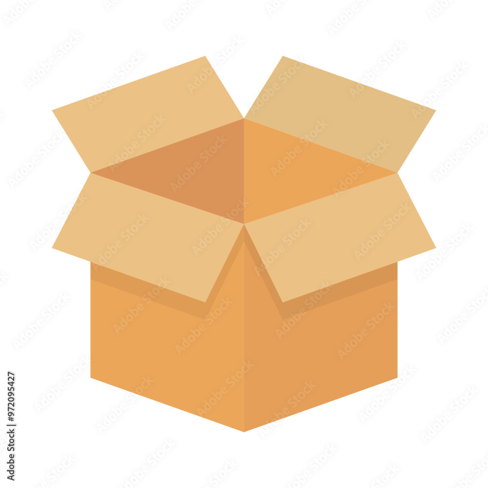 Poster cardboard box with open flaps