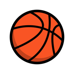 Flat design basketball icon. Vector.