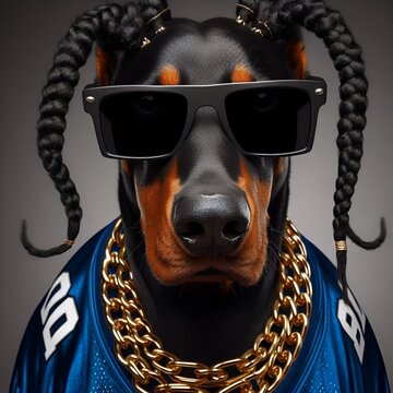 dog with a chain
