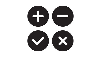 plus minus tick cross icon