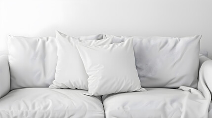 White Blank Polyester Pillow Mock Up. Generative Ai.