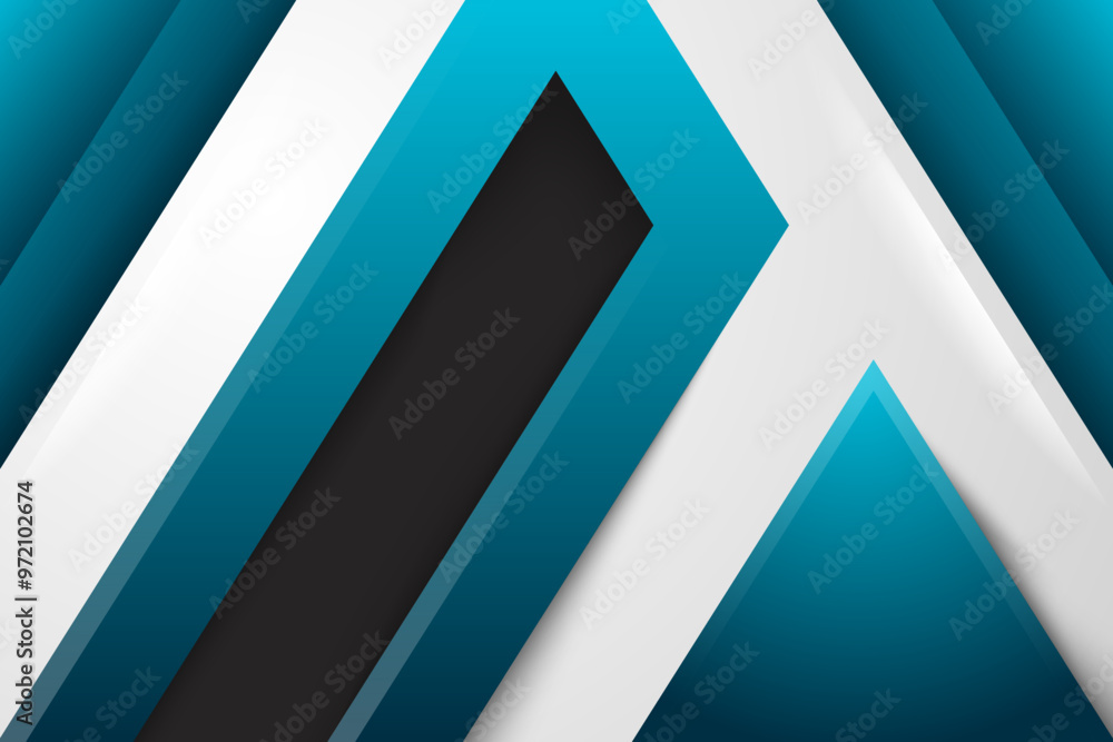 Poster modern blue, white, and black gradient colors of abstract presentation background. triangle and diag