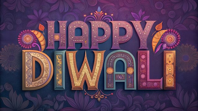 Happy Diwali greetings on dark background