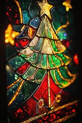 Stained glass Christmas tree