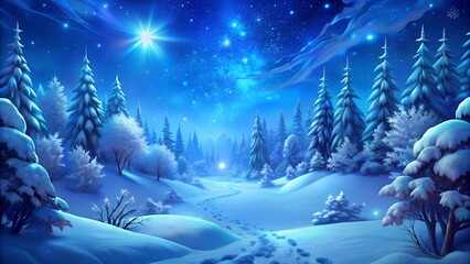 Fototapeta premium winter forest landscape with snow