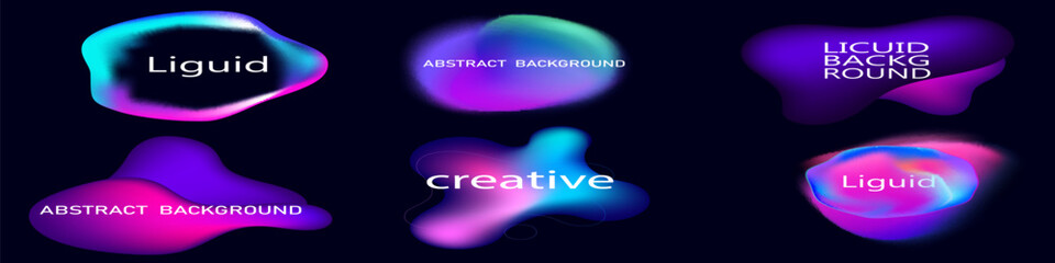 Gradient neon color sphere. Round holographic gradients. Glowing bright liquid gradient shape. Curved line for banner and flyer, social media.