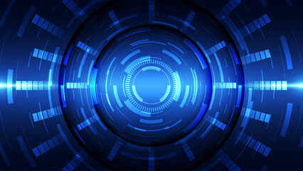 Abstract technology circle background. Vector illustration. Futuristic hi-tech design.