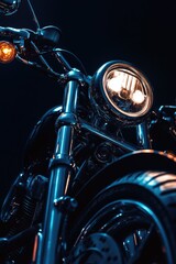 Fototapeta premium Motorcycle Headlight Close Up