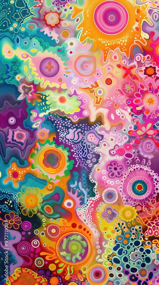 Aufkleber a vibrant abstract design featuring colorful swirls and intricate patterns, perfect for adding a bur