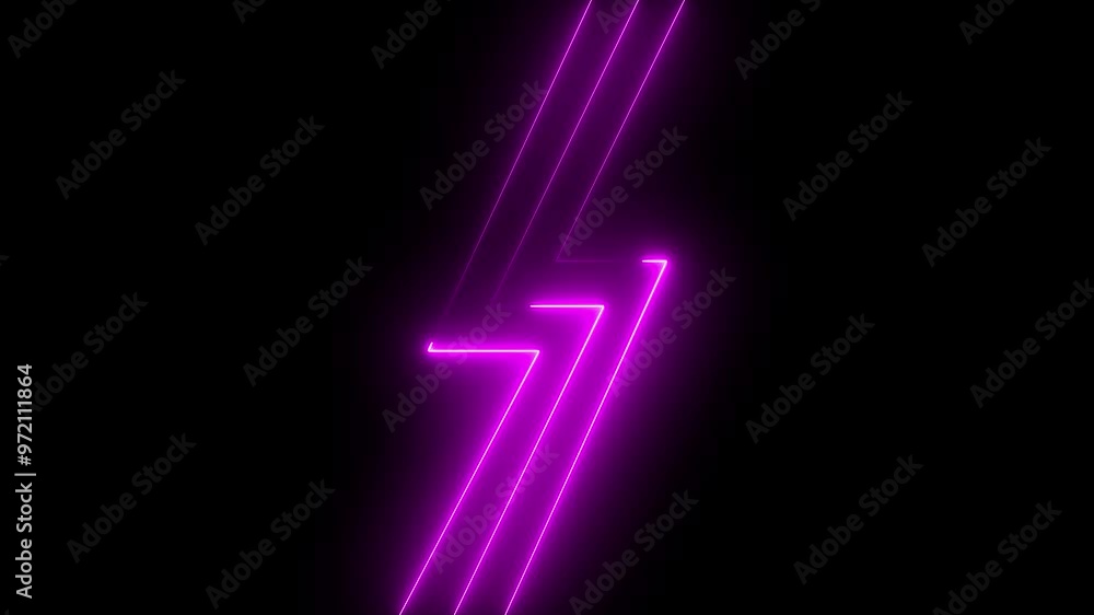 Poster abstract pink color neon light animated on a dark background. abstraction neon lines moving up scree