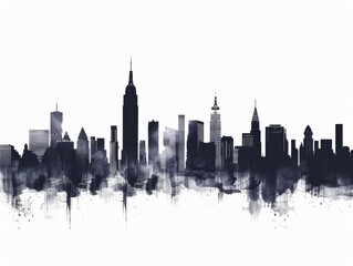 Obraz premium silhouette of a city skyline, urban themes.