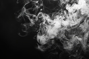 A black and white photo of smoke with a dark background, generative ai image