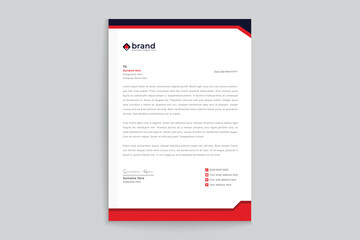 Red color letterhead design