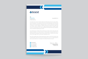 Blue and black letterhead design