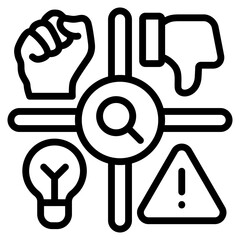 Swot Analysis Icons For Design Elements 