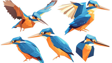 Obraz premium 【透過PNG】川の宝石、カワセミのアイコン素材,鳥,野鳥,青い鳥,