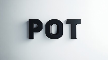 Minimalist Typography Poster Featuring the Word POST in Bold Letters on White Background 