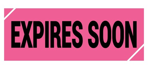 Fototapeta premium EXPIRES SOON text on pink-black grungy stamp sign.