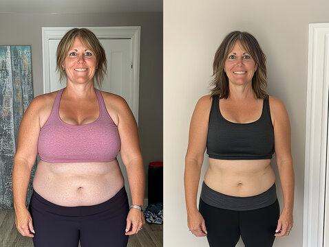 Inspiring weight loss transformation of woman after dedication and effort