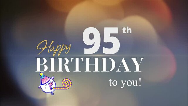 95th Happy Birthday, with gold particles Background, 95th Year Happy Birthday Wishes Greeting card, birthday card, invitation card, Celebration, party, Birthday wishes