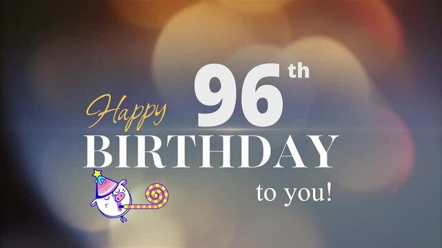 96th Happy Birthday, with gold particles Background, 96th Year Happy Birthday Wishes Greeting card, birthday card, invitation card, Celebration, party, Birthday wishes