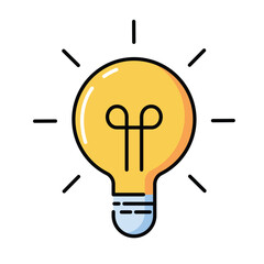 Bulb idea smart thinking learning icon, Outline symbol icon. Editable vector stroke.