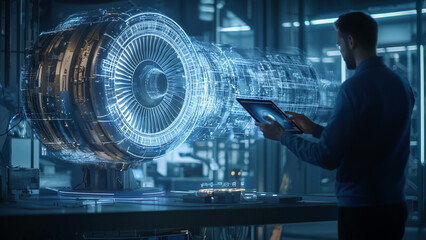 Augmented Reality Engineering: Holographic Airplane Engine Display in High-Resolution