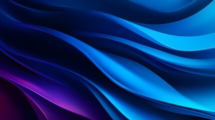 Obraz premium Ocean-inspired abstract waves, smooth blue gradients, sleek modern design