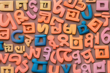 national hindi font letters pattern for hindi diwas day celebration