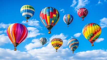 Obraz premium Vibrant Colorful Hot Air Balloon Festival Soaring in the Sky 