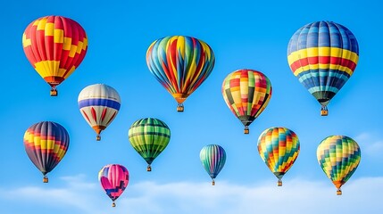 Obraz premium Vibrant Colorful Hot Air Balloon Festival Soaring in the Sky 