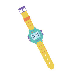 Electronic wristwatch. Digital fashion accessory Bright retro sports wristwatch.