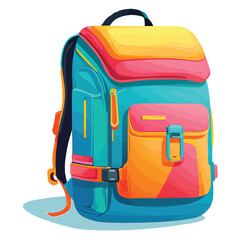 A vector image illustration of a bag in rainbow colors