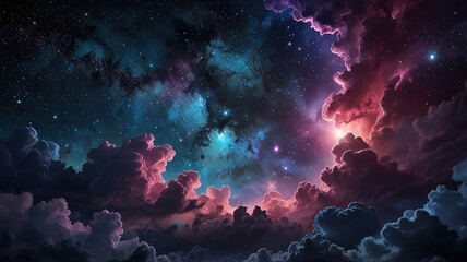 Celestial Symphony: Dreamlike Night Sky. Generative AI