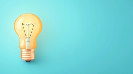 A glowing light bulb against a teal background, symbolizing creativity and idea generation.