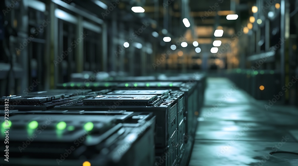 Aufkleber rows of server racks in a modern data center