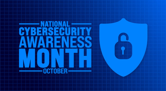 National Cyber security or Cybersecurity Awareness Month background or banner design template is observed every year in October. Holiday concept. Template for card, poster, placard, template. eps 10