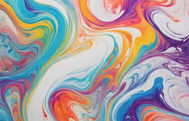 Fototapeta premium Abstract marbled acrylic paint ink painted waves painting texture colorful background banner