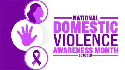 domestic violence awareness month background or banner design template is observed every year in October. Holiday concept. Template for card, poster, placard, template. eps 10