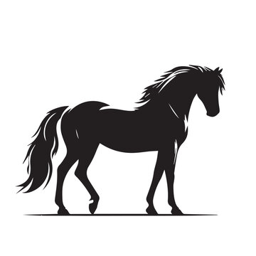 recommend clip art: Running horse silhouette. Horse vector design. Horse logo, icon design black and white.