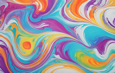 Obraz premium Abstract marbled acrylic paint ink painted waves painting texture colorful background banner