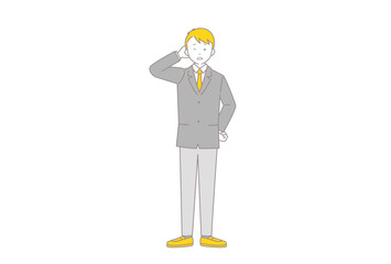 困っている制服を着た男子学生