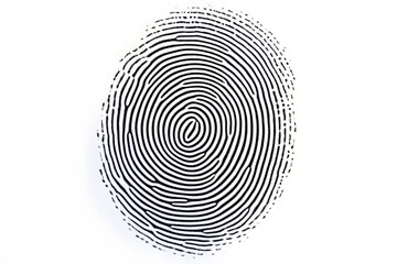 Black fingerprint isolated on white background